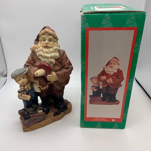 Vintage Christmas Teacher Santa & Little Boy Figurine Retro Christmas Decor - Picture 12 of 16